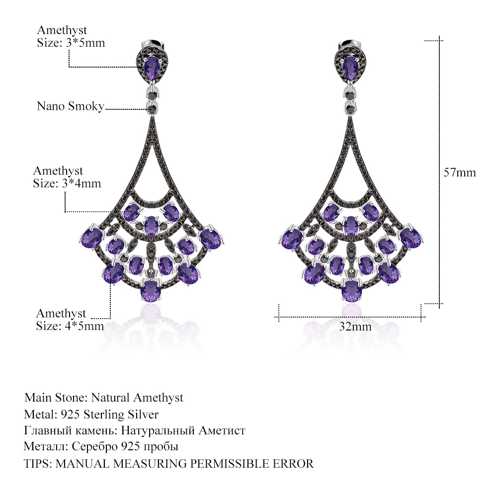 Gemstone Earrings-W0317E - 图片 2