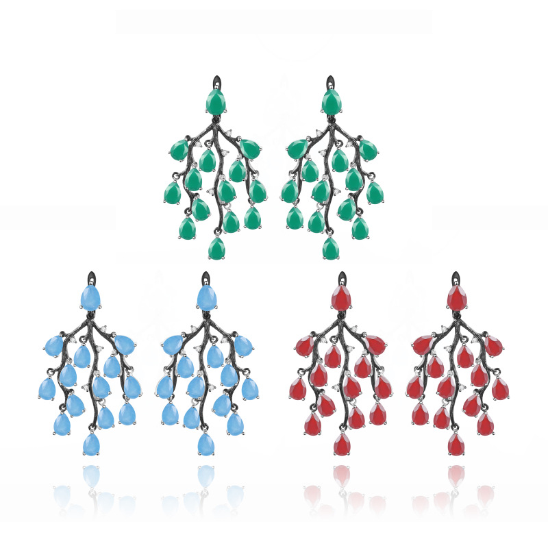 Gemstone Earrings-C8337E - 图片 7