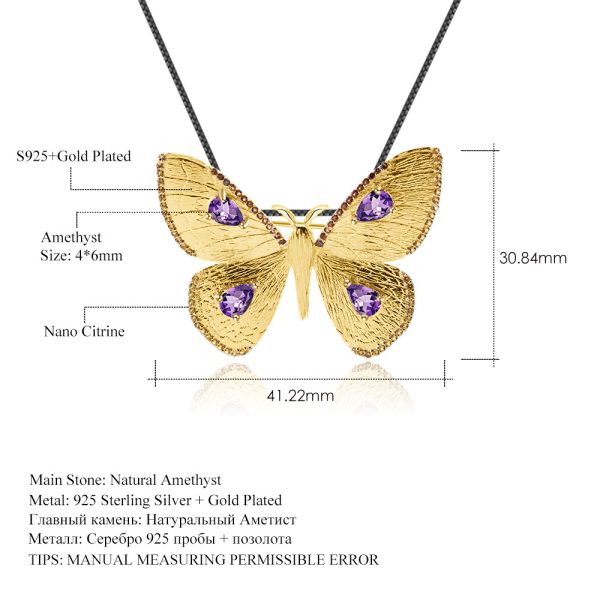 Gemstone Necklace-C8110BHP-B - 图片 2