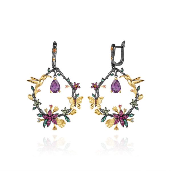 Gemstone Earrings-C8221E - 图片 3