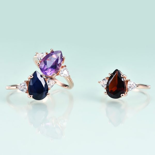 Gemstone Rings- OL0910RBRQ-R - 图片 4