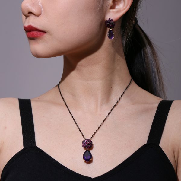 Gemstone Earrings-C7630E-bAM - 图片 6