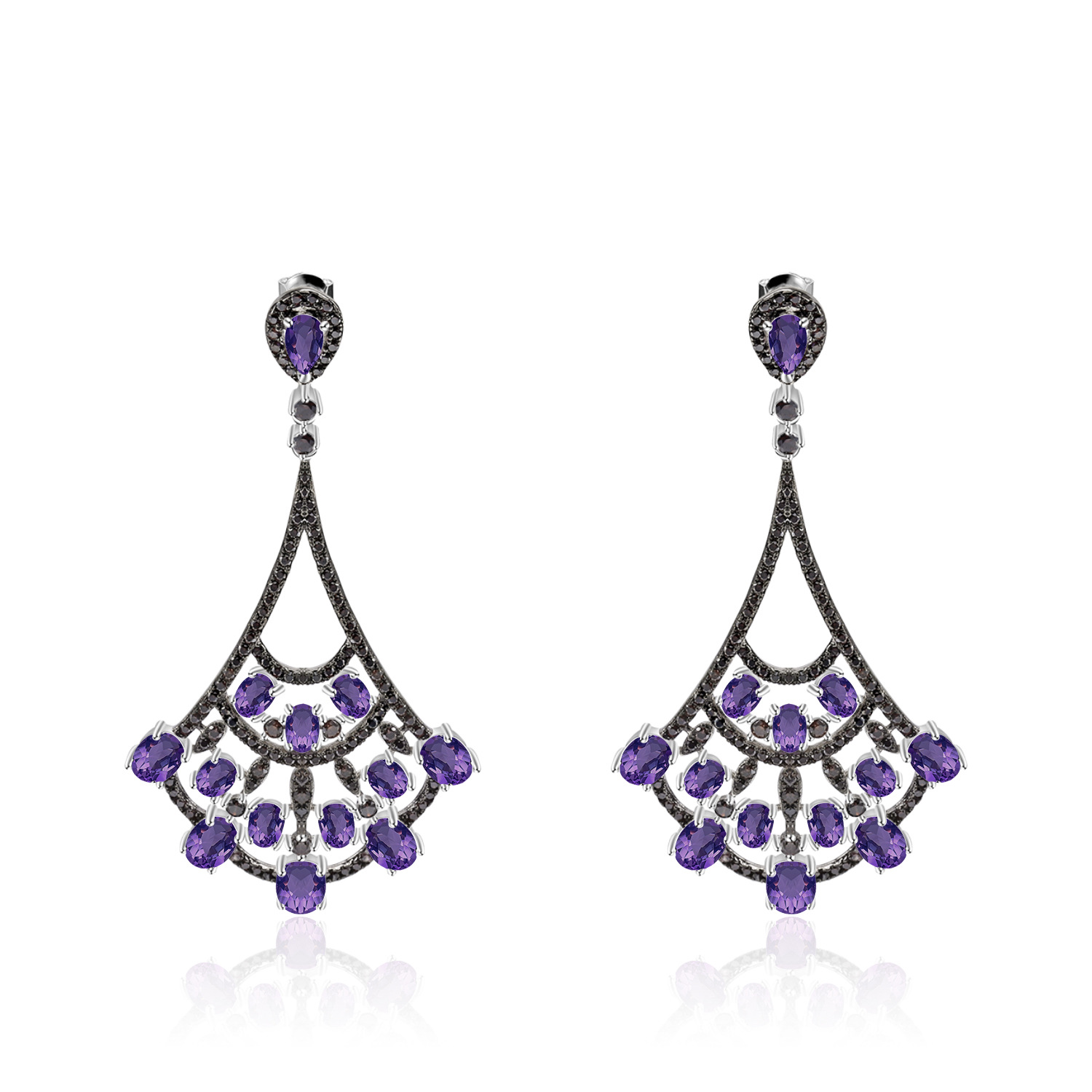 Gemstone Earrings-W0317E - 图片 3