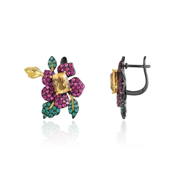 Gemstone Earrings-C8222E - 图片 2
