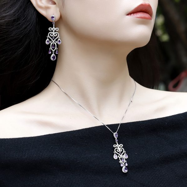Gemstone Earrings-C3087E - 图片 3
