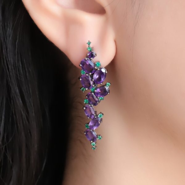 Gemstone Earrings-C4641E - 图片 3