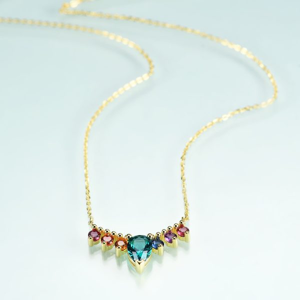 Gemstone Necklace- OL1039NCZW-H - 图片 3