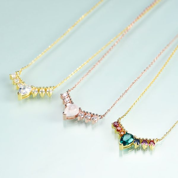 Gemstone Necklace- OL1039NCZW-H - 图片 4