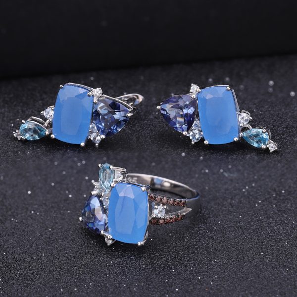 Gemstone Earrings-C7644E - 图片 5