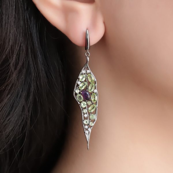Gemstone Earrings-C4629E - 图片 4