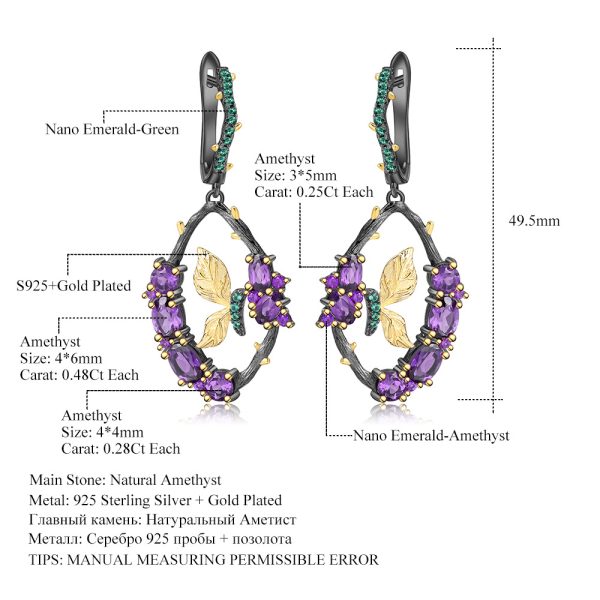 Gemstone Earrings-C7749E - 图片 2