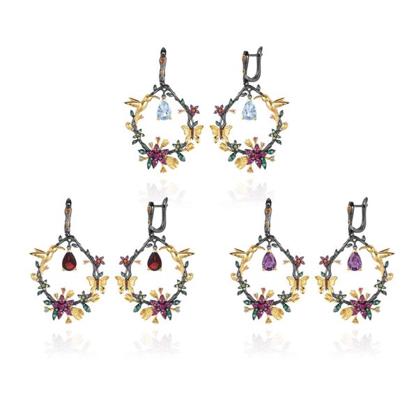 Gemstone Earrings-C8221E - 图片 8