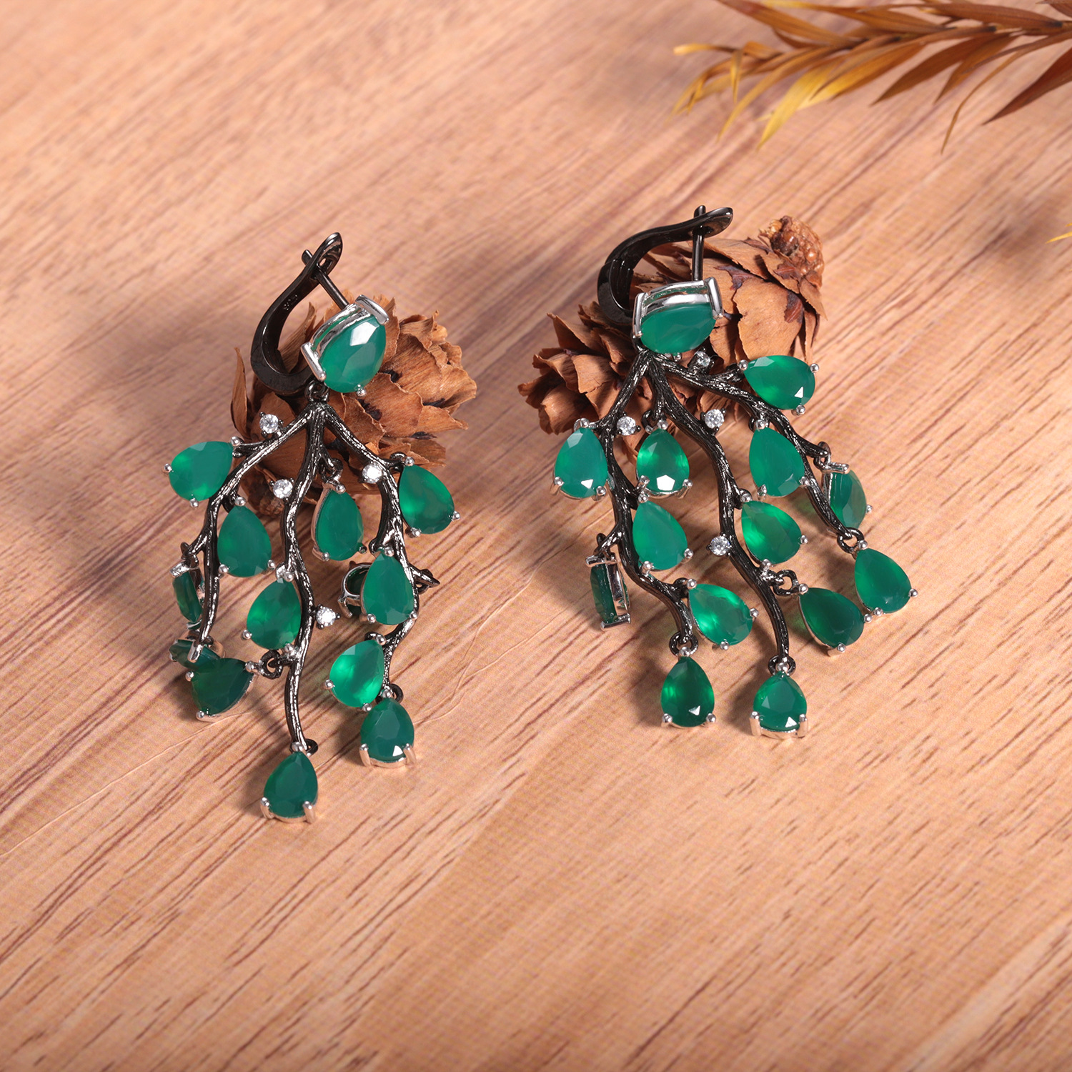 Gemstone Earrings-C8337E - 图片 6
