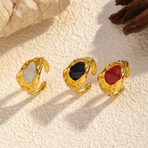 Fashionable and luxurious titanium steel opening ring