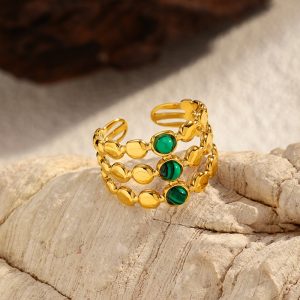 Open-ended colored gemstone ring