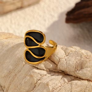 Stainless steel luxury titanium high-end niche non-fading open ring